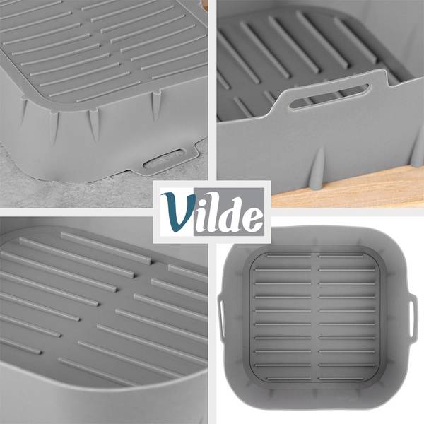 Einsatz für Heißluftfritteuse 279036 Grau - Silikon - 22 x 7 x 22 cm