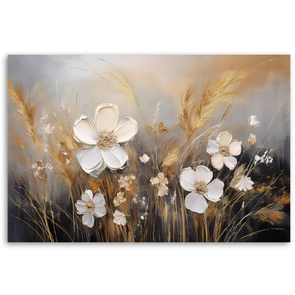 Canvas schilderij Bloemen 90 x 60 cm