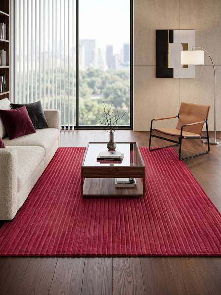 Flachgewebter Teppich Decomatic Rot - Textil - 140 x 1 x 200 cm
