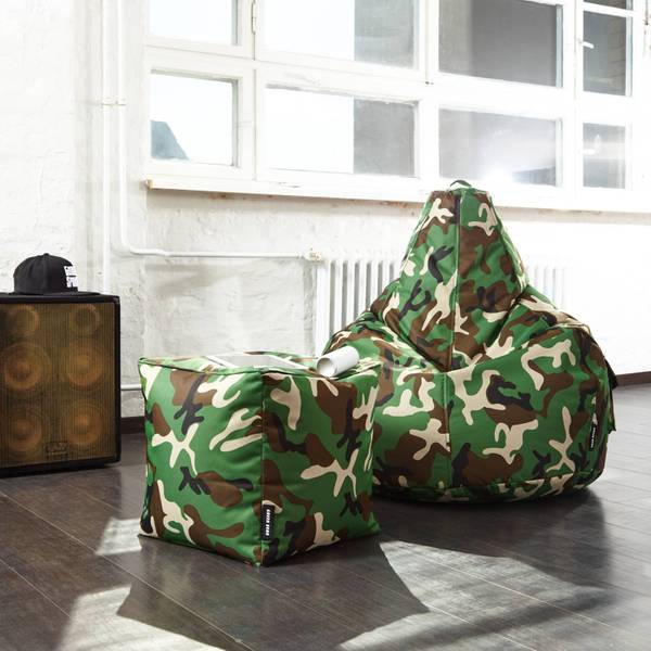 Sitzsack-Hocker Pouf "Cube" 40x40x40cm Multicolor - Taupe