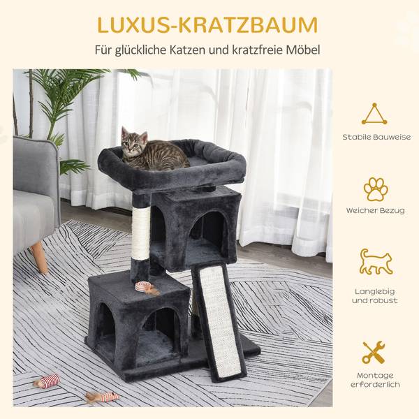 Kratzbaum D30-286CG Grau - Holzwerkstoff - 39 x 83 x 59 cm