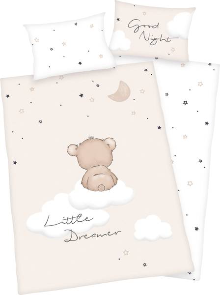 Kinder-Wendebettwäsche 205819 2-teilig Beige - Weiß - Textil - 100 x 1 x 135 cm