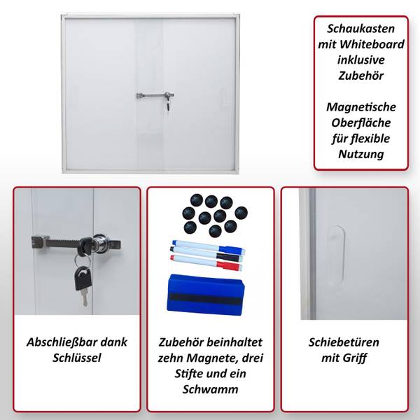 Schaukasten Q50 Weiß - Aluminium - Stahl - 68 x 67 x 9 cm
