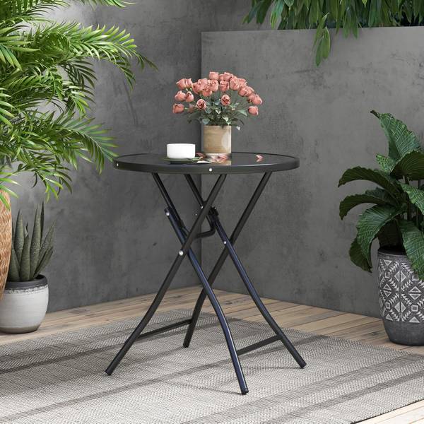 Balkontafel ZB33571 zwart - metaal - 59 x 67 x 59 cm
