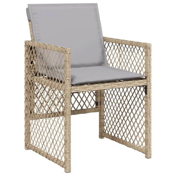 Salle à manger 3033275-5 lot de 17 Beige - Gris - Polyrotin - 106 x 73 x 330 cm