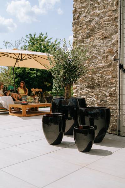 Blumentopf Lafontaine Schwarz - Keramik - 68 x 68 x 68 cm