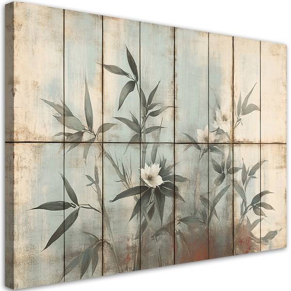Wandbild pflanzensprossen und blumen 120 x 80 cm