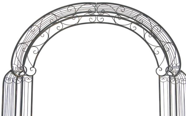 Arche à rosiers Alessia Marron - Métal - 163 x 240 x 34 cm