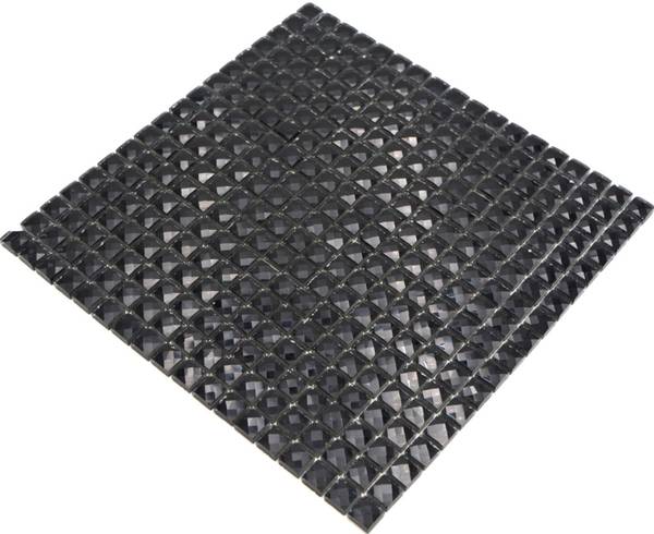 Mosaikfliesen 130-B824 Schwarz - Glas - 30 x 30 x 30 cm