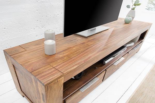 TV-Board MAKASSAR Braun - Sheesham - 170 x 45 x 45 cm