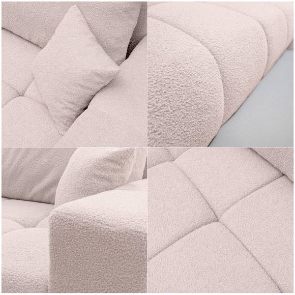 Polsterecksofa OFI mit Schlaffunktion Pink - Holzwerkstoff - 278 x 79 x 145 cm