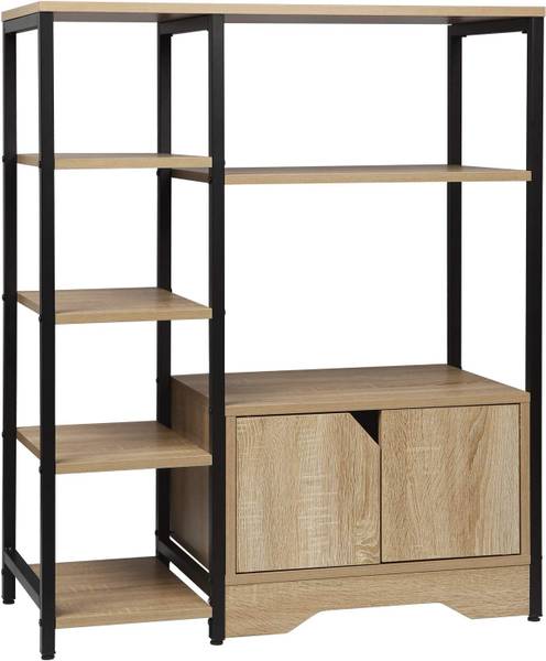 Standregal Finja Braun - Holzwerkstoff - Metall - 80 x 97 x 35 cm