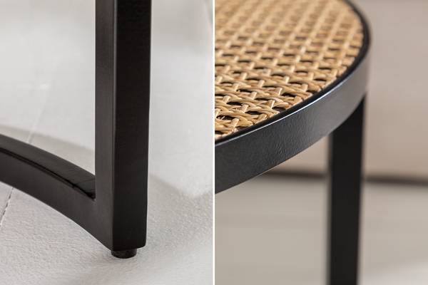 Couchtisch VIENNA 2er Set Schwarz - Braun - Mango - 70 x 36 x 70 cm