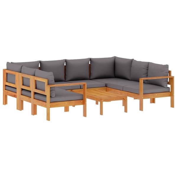 Garten Sofagarnitur 3033744-6 (6-teilig) Grau - Akazie - 68 x 64 x 68 cm