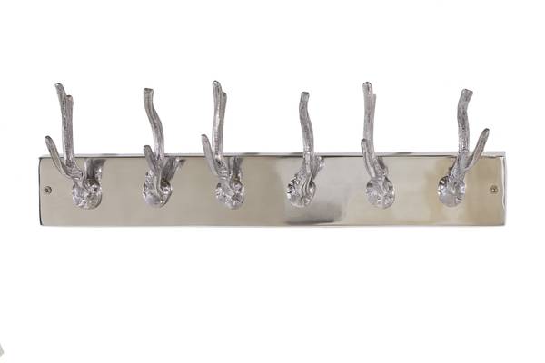 Wandgarderobe DEER Silber - Aluminium - 50 x 15 x 8 cm