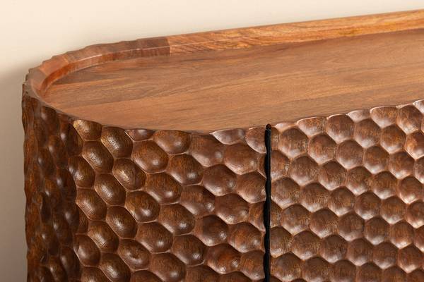 Barschrank ADLON Braun - Mango - 138 x 141 x 42 cm
