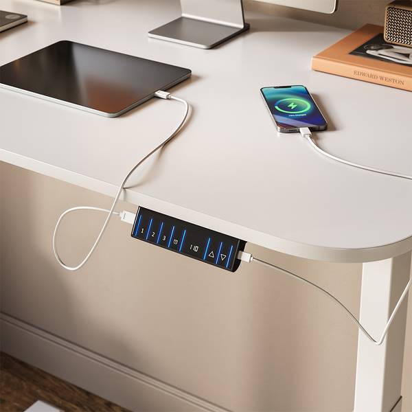 Höhenverstellbarer Schreibtisch 58650 Reinweiß - 120 x 60 cm
