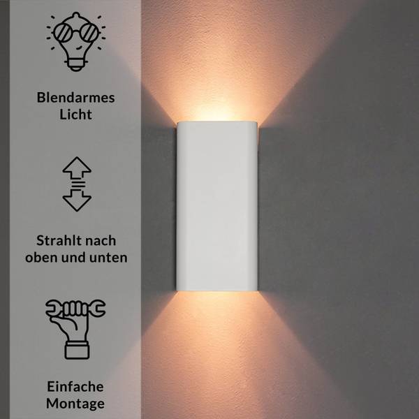 Applique murale BERGEN Blanc - Métal - 11 x 23 x 7 cm