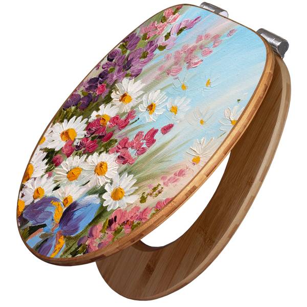 WC-Sitz mit Absenkautomatik Sommerstraus Bambus - Holzwerkstoff - 38 x 5 x 49 cm