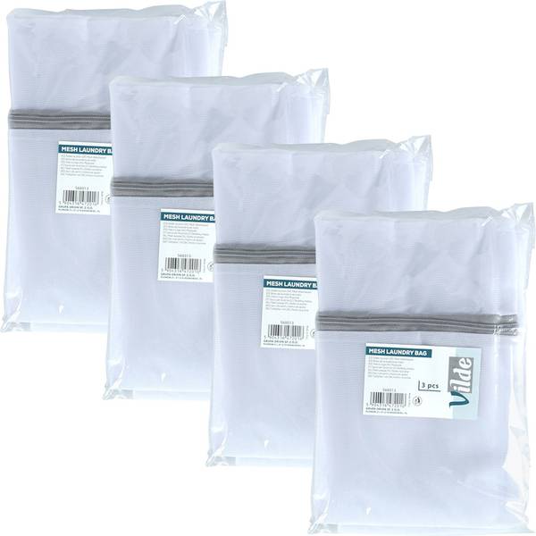 Wäschenetze 12er Set Weiß - Polyester - 45 x 1 x 52 cm