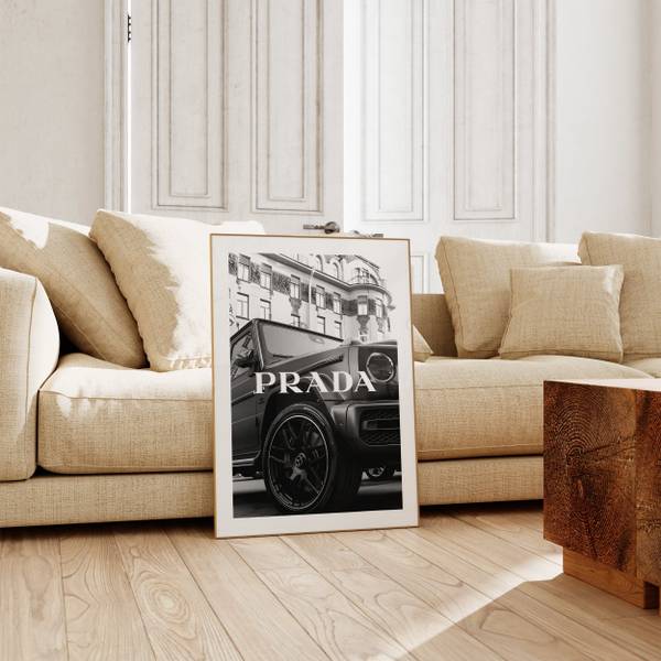 Poster Prada G-Klasse Schwarz - Weiß - 30 x 40 cm
