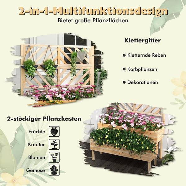 Blumenkasten mit Spalier Holz