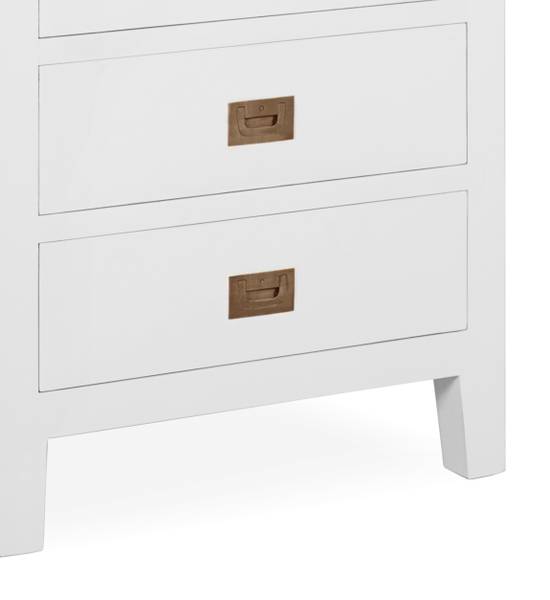 KOMMODE AUS WEISSEM HOLZ H  110 cm Weiß - Holz teilmassiv - 60 x 110 x 45 cm