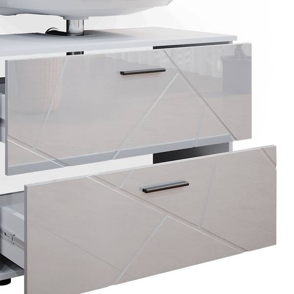 Meuble sous vasque simple Irma 37572 Blanc brillant