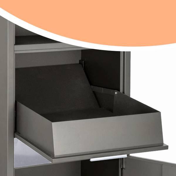 Briefkasten mit Paketfach Anthrazit - Silber
