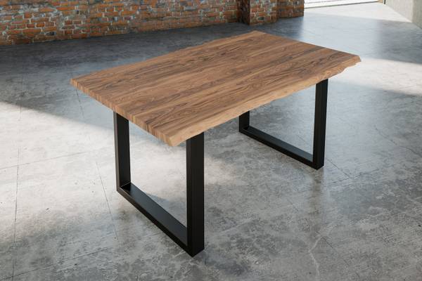 Esstisch LAUREN Beige - 180 x 90 cm - Schwarz