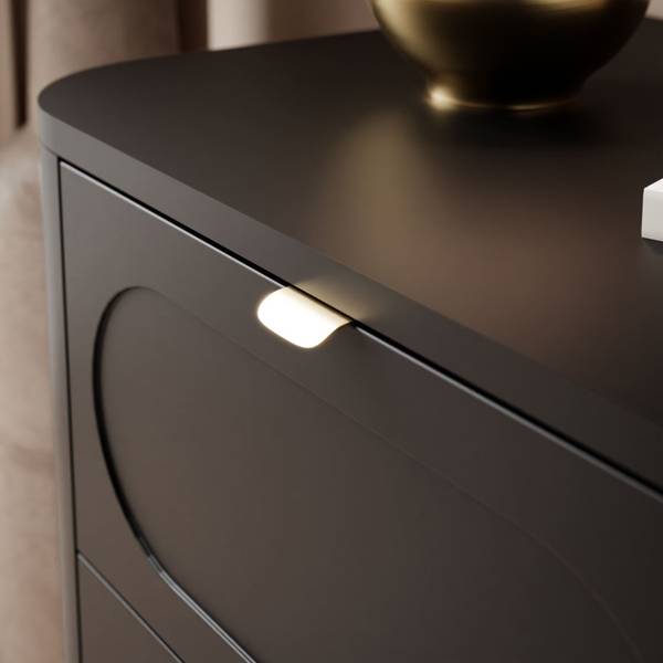 Nachttisch SHADOW 2S Schwarz - Holzwerkstoff - 60 x 61 x 40 cm