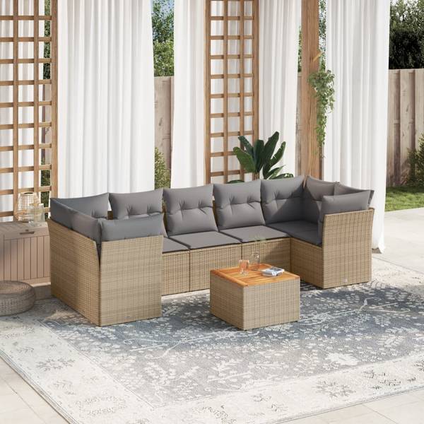 Garten-Lounge-Set 3035633-5 (8-teilig) Beige - Grau - Hellgrau