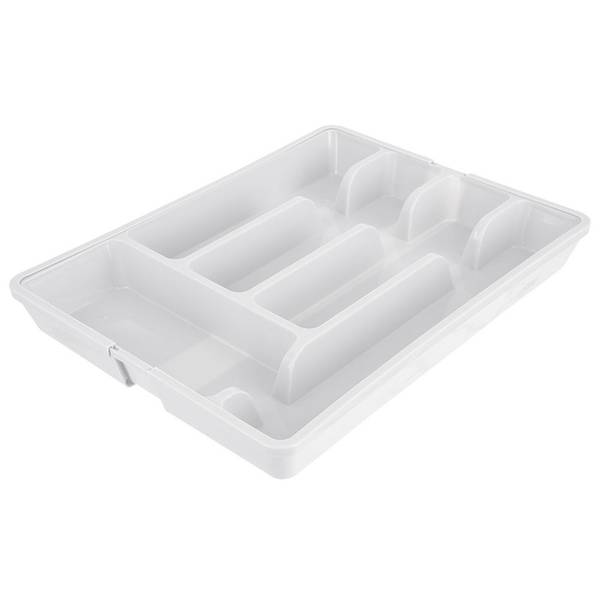 Besteckkasten für Schubladen 150748 Weiß - Kunststoff - 27 x 5 x 37 cm