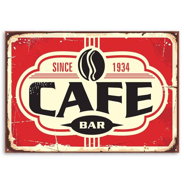 Tableau déco bar à café rétro 90 x 60 cm