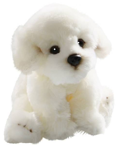 Kuscheltier Bichon Hund Weiß - Kunstfell - 15 x 24 x 21 cm