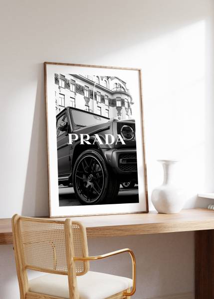 Poster Prada G-Klasse Schwarz - Weiß - 30 x 40 cm