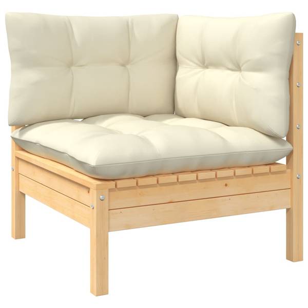 Garten-Lounge-Set 3012465 (9-teilig) Braun - Weiß - Polyester - Kiefer - 64 x 63 x 64 cm