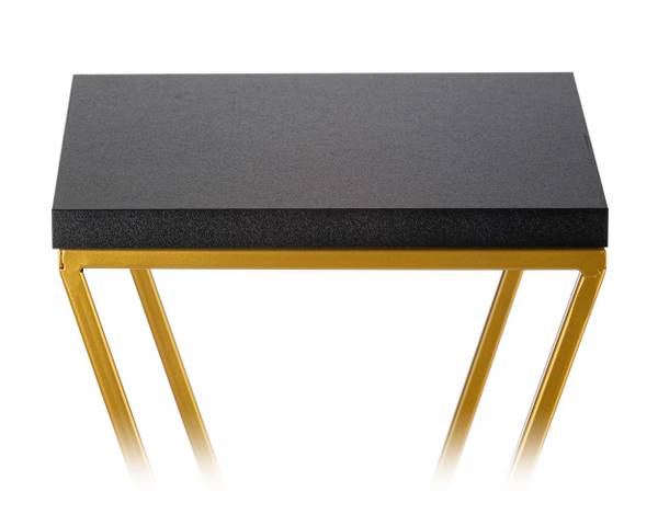 Blumenständer 10-1630-100-GB-MDF Schwarz - Gold - Höhe: 100 cm