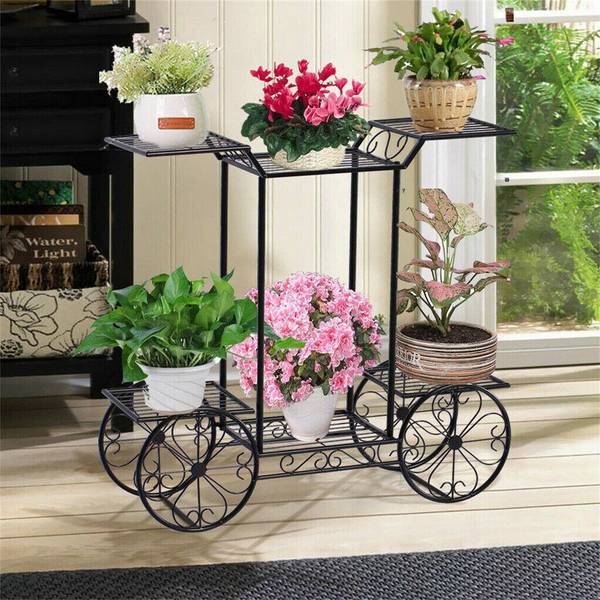 Étagère Plante XJJ626-G2 Noir - Fer - 22 x 69 x 83 cm
