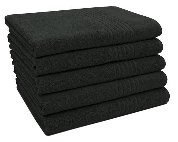 Duschtücher 00000128 5er-Set Schwarz