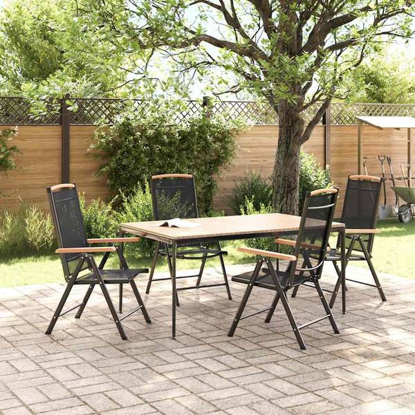 Regiestuhl 41733 4er Set Schwarz - Textil - 58 x 109 x 65 cm