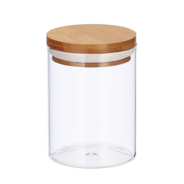 3er Set Vorratsdosen aus Glas 600 ml Braun - Silikon - 10 x 14 x 10 cm