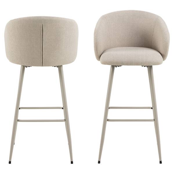 Eleanor barkruk set van 2 beige - textiel - 54 x 105 x 52 cm