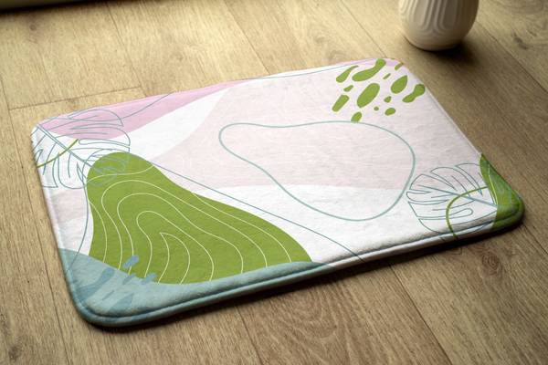 Badteppich Geometrische Abstraktion Grün - Polyester - 75 x 45 x 75 cm