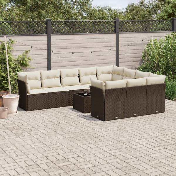 Garten-Lounge-Set 3034268-2 11-teilig Braun - Creme
