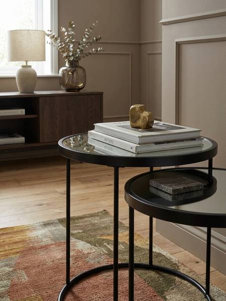 Satztisch AMARES 2er-Set Spiegelglas - 50 x 50 x 50 cm