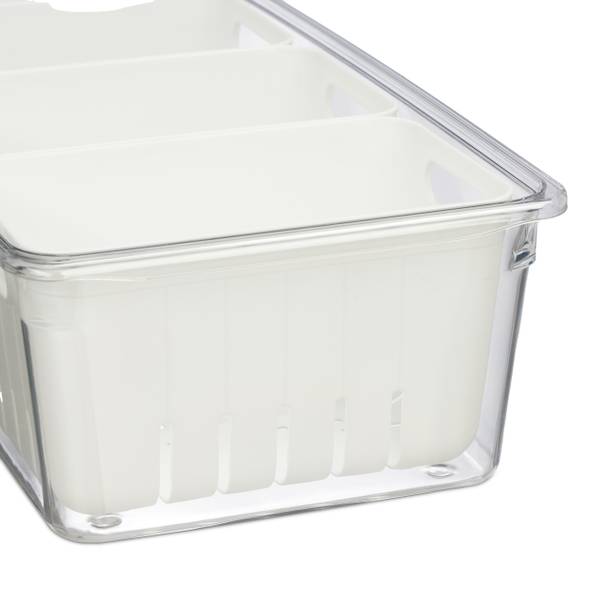 Kühlschrank Organizer 3er Set Weiß - Kunststoff - 32 x 10 x 18 cm