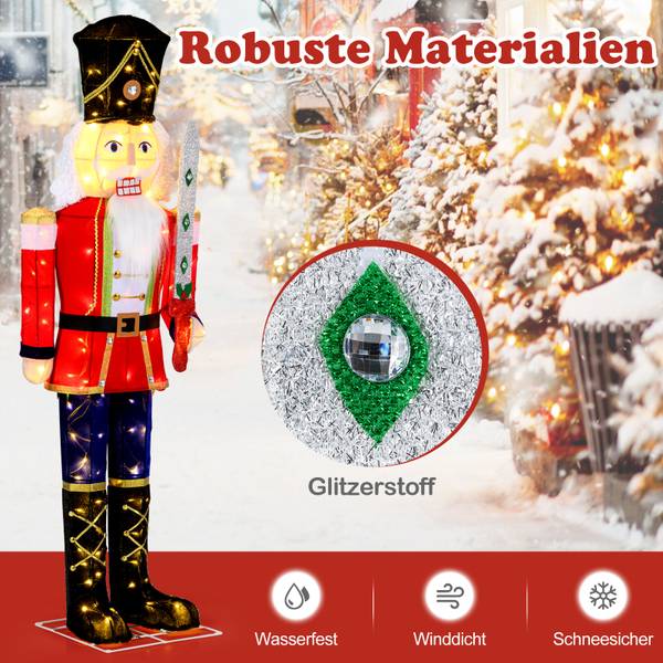 Nussknacker-Soldat OY47339 Rot - Metall - 35 x 157 x 35 cm