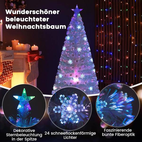 Tannenbaum CM24598DE Weiß - Kunststoff - 80 x 180 x 80 cm