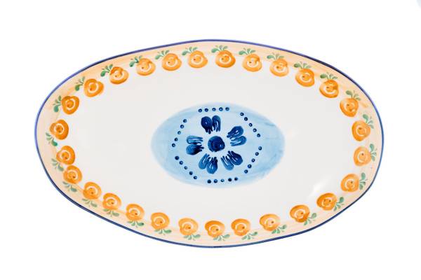 Serveerschaal NAPOLI set van 2 wit - keramiek - 22 x 3 x 37 cm